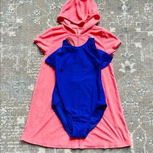 ⭐️2 for $30⭐️ 2PIECE | GIRLS SWIMSUIT + TERRYCLOTH COVERUP